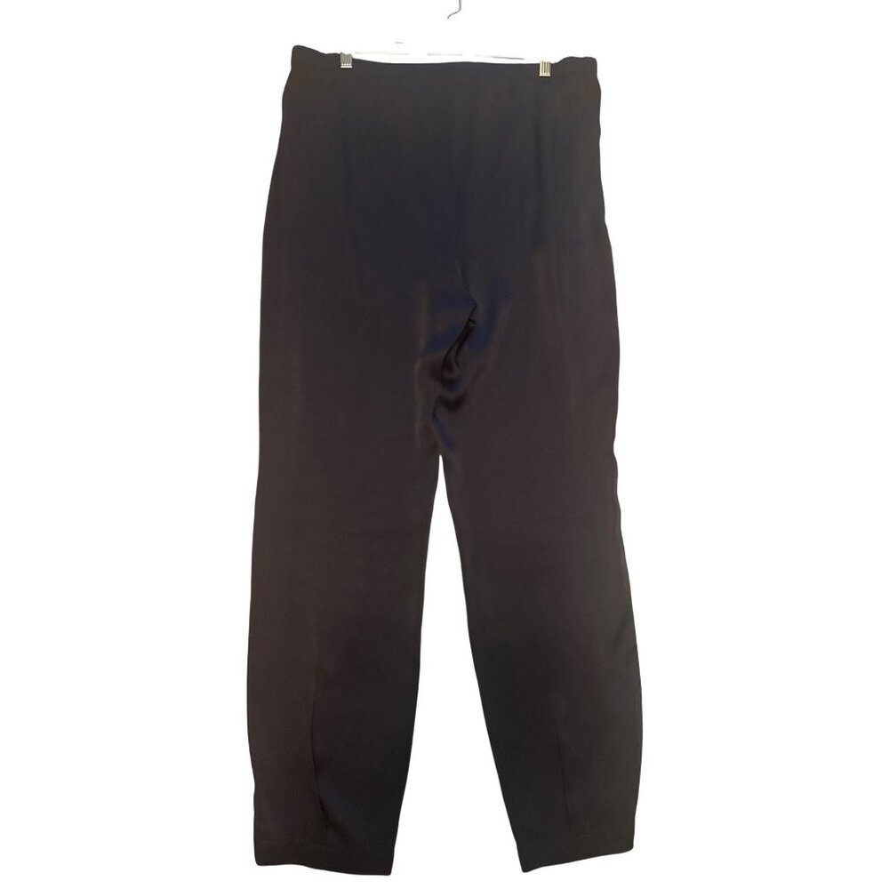 Vince Navy Satin Drawstring Pants Size M Italian Fabric Luxe Minimalist Y2K Vibe - Picture 2 of 14